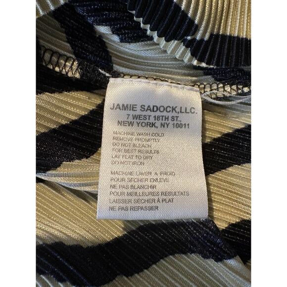 Vintage Jamie Sadock Firework Beige/Red/Black Striped Long Sleeve Golf Top sz M - Picture 9 of 10